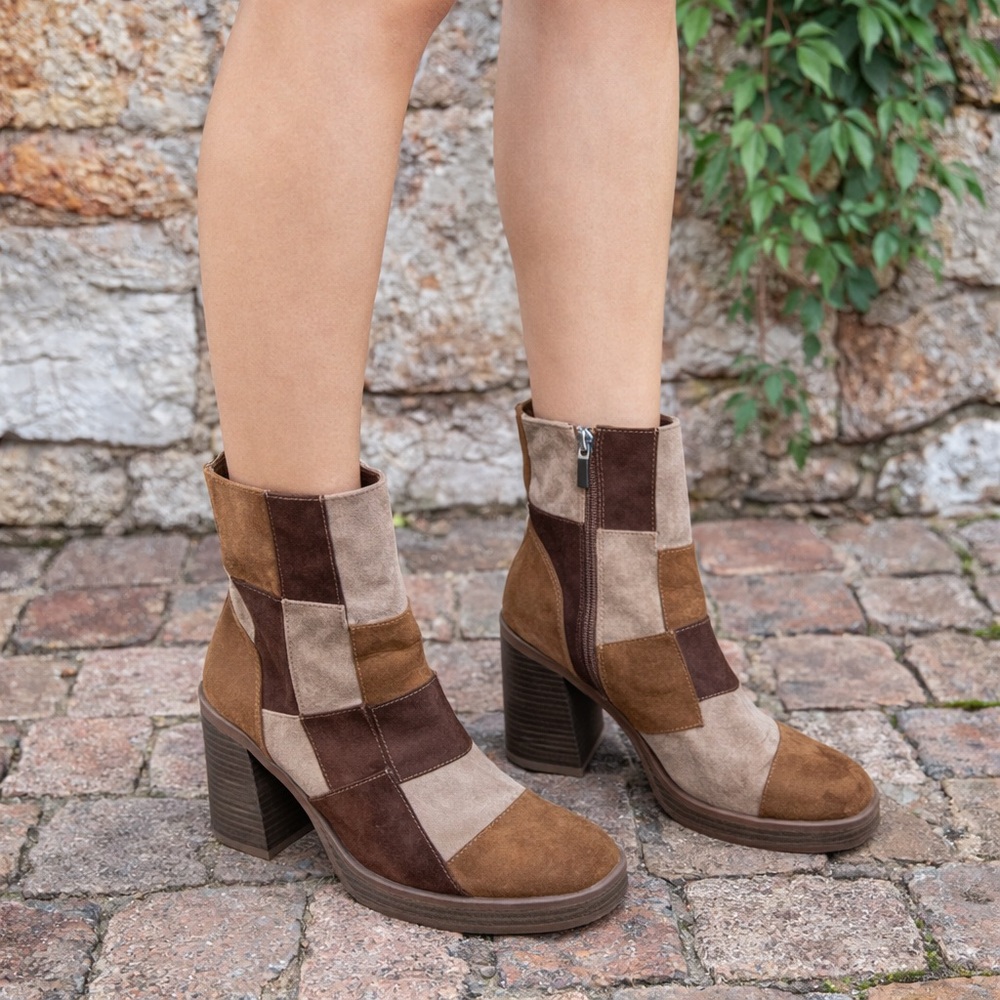 UNIVERSAL THREAD Patchwork Microsuede Block Heel … - image 1